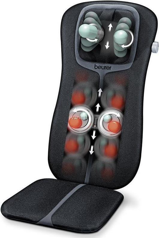 Beurer MG 254 Shiatsu-Sitzauflage, Nackenmassage, Massage des gesamten Rückens, schwarz/grau (MG 254) von Beurer
