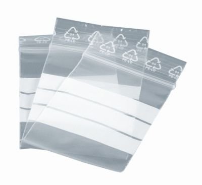 Druckverschlussbeutel LDPE 60 x 80 mm transparent Beschriftungsfeld weiß (1000 Stück) von Beutel und Tüten