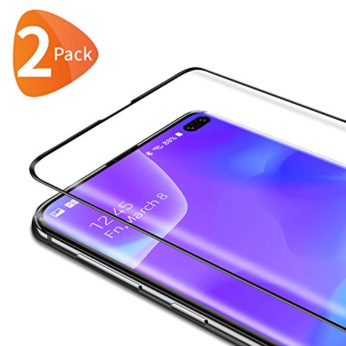 Bewahly Schutzfolie für Samsung Galaxy S10 Plus [2 Stück], Ultra Dünn Panzerfolie HD Displayschutzfolie 9H Härte Glas Folie Curved Full Screen für Samsung Galaxy S10 Plus - Schwarz von Bewahly