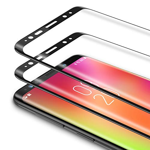 Bewahly Schutzfolie für Samsung Galaxy S8 Plus [2 Stück], Ultra Dünn Panzerfolie HD Displayschutzfolie 9H Härte Glas Folie Curved Full Screen für Samsung Galaxy S8 Plus - Schwarz von Bewahly