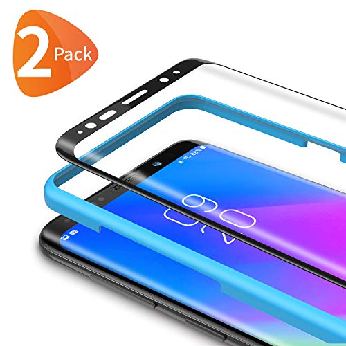 Bewahly Schutzfolie für Samsung Galaxy S9 Plus [2 Stück], Ultra Dünn Panzerfolie HD Displayschutzfolie 9H Härte Glas Folie Curved Full Screen mit Positionierhilfe für Samsung Galaxy S9 Plus - Schwarz von Bewahly