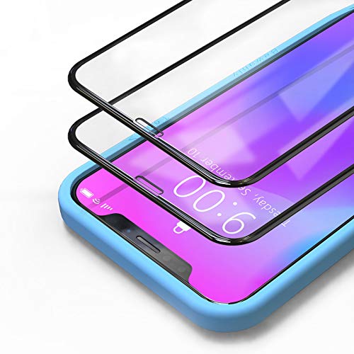 Bewahly Schutzfolie für iPhone 11 Pro/XS/X [2 Stück], 3D Full Screen Panzerfolie HD Displayschutzfolie 9H Härte Glas Folie mit Positionierhilfe für iPhone 11 Pro/XS/X (5,8") - Schwarz von Bewahly