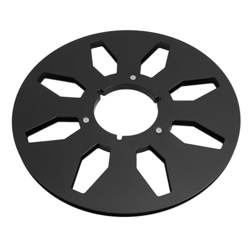 1/4 10,5 Zoll Leere Kassettenspule, 8 Loch Tonaufnahmespule aus Aluminiumlegierung mit Klassischem Design, Hohe Leistung für Open Reel Kassettenspieler (Black) von Bewinner