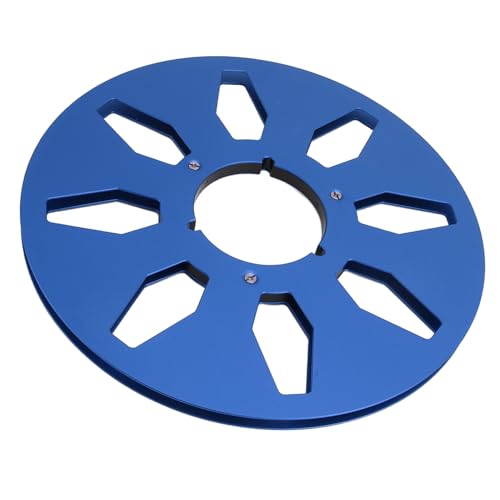 1/4 10,5 Zoll Leere Kassettenspule, 8 Loch Tonaufnahmespule aus Aluminiumlegierung mit Klassischem Design, Hohe Leistung für Open Reel Kassettenspieler (Blue) von Bewinner