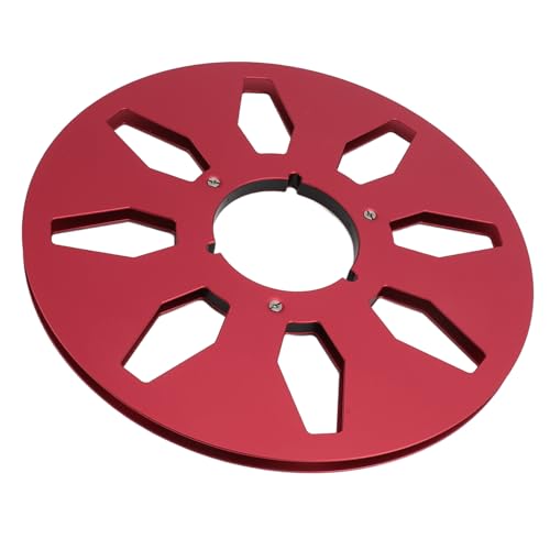1/4 10,5 Zoll Leere Kassettenspule, 8 Loch Tonaufnahmespule aus Aluminiumlegierung mit Klassischem Design, Hohe Leistung für Open Reel Kassettenspieler (Rot) von Bewinner