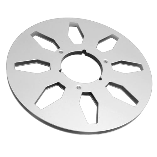1/4 10,5 Zoll Leere Kassettenspule, 8 Loch Tonaufnahmespule aus Aluminiumlegierung mit Klassischem Design, Hohe Leistung für Open Reel Kassettenspieler (Silver) von Bewinner