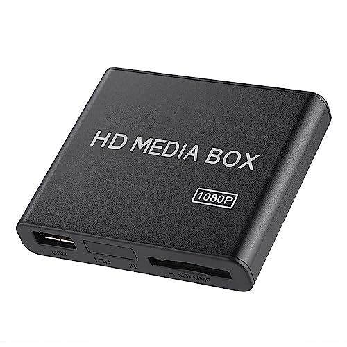 1080P Full HD Digital Media Player, HDMI Media Player Box mit Fernbedienung, Digital Signage Media Player Unterstützt USB MMC RMVB MP3 AVI MKV (EU-Stecker) von Bewinner