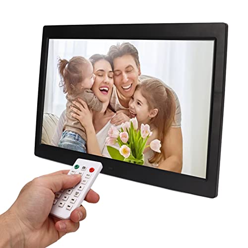 Bewinner 14-Zoll-Digital-Bilderrahmen, 1080P-HD-Bildschirm, Elektrischer Video-Fotorahmen mit Fernbedienung, Multifunktionaler Video-Bildwiedergabe, Musikuhr-Kalender, Automatische von Bewinner