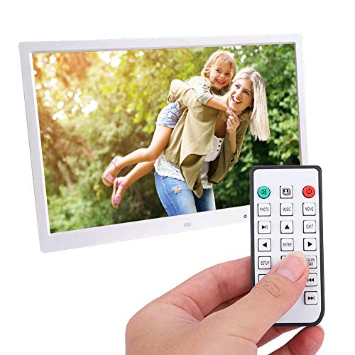 17 Zoll Digitaler Fotorahmen Tragbare LED Anzeige Foto/Musik/Videoplayer Kalenderalarm Automatischer EIN/Aus-Timer, HDMI Movie Player Bilderrahmen Unterstützung 32G SD-Karte, Fernbedienung(Weiß) von Bewinner