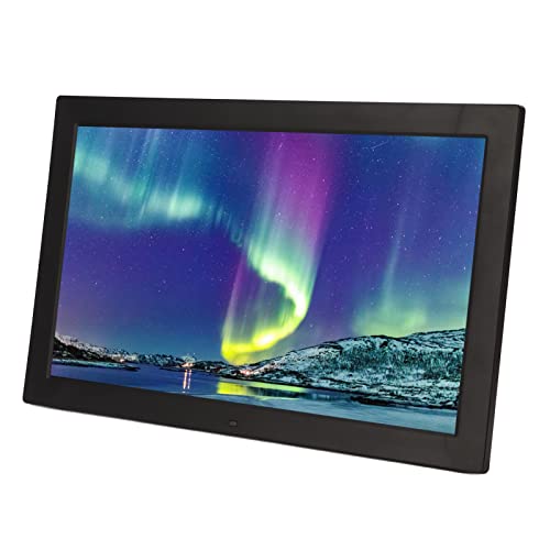 18,5 Zoll HD Digital-Bilderrahmen, 1080P Multifunktionaler LED-Digital-Fotorahmen mit Fernbedienung, Support-Video, Musik, Diashow, Hausdekorierter Rahmen Als (EU-Schwarz) von Bewinner
