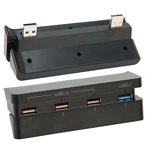 4 Port HUB für PS4, USB Hub High Speed ​​USB 3.1 2.0 USB Verlängerungsladegerät Plug and Play für PS4 Slim Spielekonsole von Bewinner