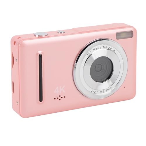 4K Digitalkamera für Fotografie, 64 MP Camara Fotograficas mit 18x ​​digitalem Zoom, 2,4 "Bildschirmreisen Vlogging -Kameras für Anfänger (PINK) von Bewinner