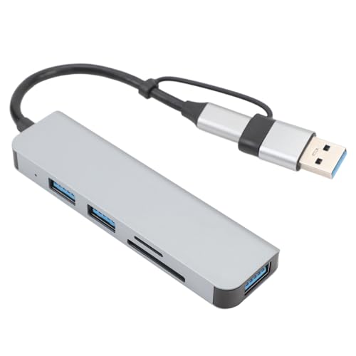 5-in-1-Hub mit 5 Gbit/s Übertragungsgeschwindigkeit, 3 USB 3.0-Anschlüssen, Speicherkartenleser für Telefon-Tablet-Computer, Typ-C-Adapter aus Aluminiumlegierung für von Bewinner
