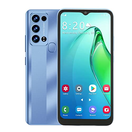 5G Smartphone ohne Vertrag Android, GSM Handy mit 6,5 Zoll IPS HD Bildschirm, 12 MP + 16 M Kamera, 6 GB + 128 GB, 5000 mAh Akku, entsperrt, Fingerabdruck auf der Rückseite, Unterstützung für(Blau) von Bewinner