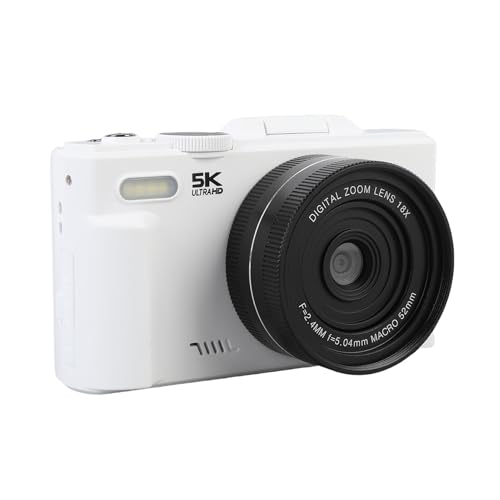 5K Digitalkamera für Fotografie, 75 MP UHD Camara Fotograficas mit 18x ​​digitalem Zoom, 3 "180 ° Flip -Bildschirm, Tragbare Vlogging -Kameras (White) von Bewinner