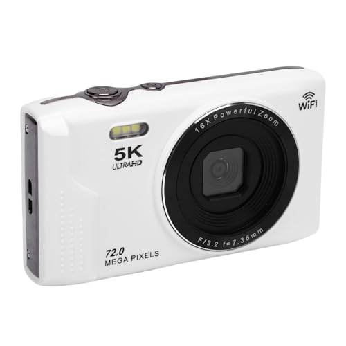 5K Digitalkamera für die Fotografie, 72MP Vlogging -Kamera, 2,8 -Zoll -UHD -Bildschirm, 16x Digital Zoom Auto Focus WiFi -Digitalkameras mit Integriertem Flash für Anfänger (64GB) von Bewinner