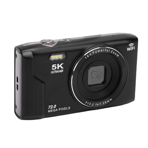 5K Digitalkamera für die Fotografie, 72MP Vlogging -Kamera, 2,8 -Zoll -UHD -Bildschirm, 16x Digital Zoom Auto Focus WiFi -Digitalkameras mit Integriertem Flash für Anfänger (64GB) von Bewinner