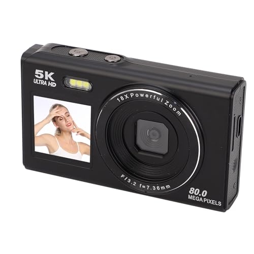 5k Digitalkamera für Fotografie, 80MP WiFi Vlogging -Kamera mit Zwei Bildschirm 18x Zoom -Reise -Vlog -Kameras für Anfänger Teenager YouTube Content Creators (64GB) von Bewinner