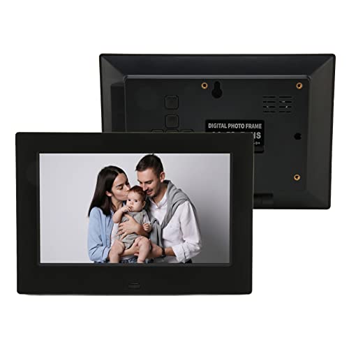 7-Zoll-Digital-Fotorahmen, HD 1080P Smart Digital-Bilderrahmen, Fotoalbum mit Uhr und Kalender, für Werbung, Geburtstag, Party, Hochzeitsfeier (EU-Stecker) von Bewinner