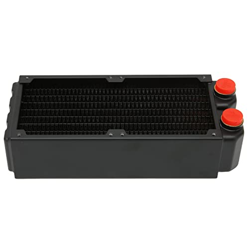 80mm Wasserkühlungskühler, Doppelschichten 8 Rohre G1/4 Gewinde Doppellüfter Wasserkühler mit Schrauben für Computer, Kleine Server, Drohnen, Etc. von Bewinner