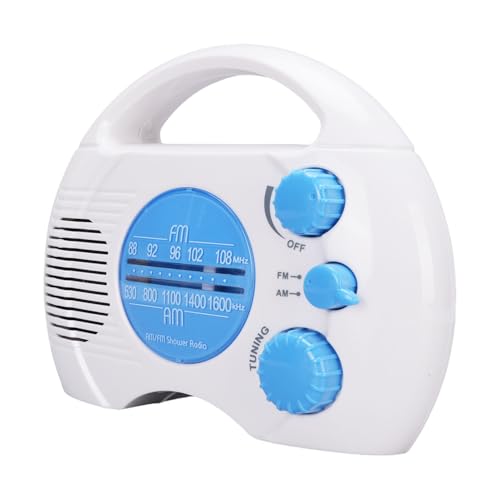 AM FM Duschradio mit Eingebauter Lautsprecher, Wasserdichtem Badezimmerradio, Einstellbares Volumen Einfaches Tuning, Tragbare Batterie für Dusche, Außen AM FM Duschradio mit Eingebauter Lautsprecher, Wasserdichtem Badezimmerradio, Einstellbares Volumen Einfaches Tuning, Tragbare Batterie für Dusche, Außen von Bewinner