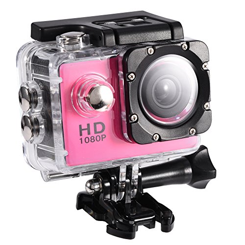 Bewinner Action Kamera DV Sport Kamera wasserdichte Outdoor 30 Mt Unterwasserkamera Radfahren Sport DV Action Kamera Camcorder Für Outdoor Wandern Schwimmen Skifahren(Rosa) von Bewinner