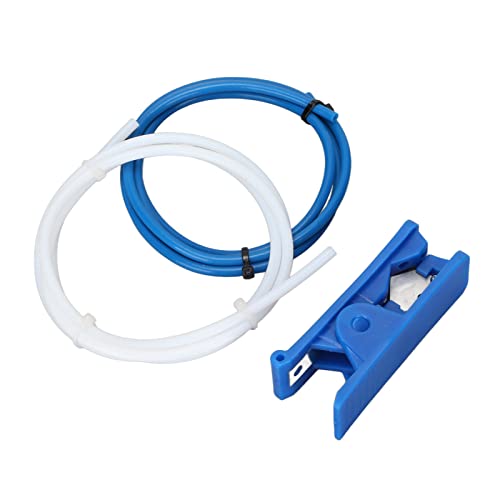 Bewinner 1 Meter Weiß Blaue PTFE Rohre mit Rohrschneider 3D Drucker, Pneumatisches Anschluss Kit für 3D Drucker Ersatzteile von Bewinner