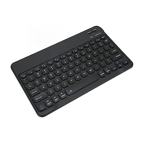 Bewinner 10-Zoll-Kabellose Bluetooth-Tastatur, Kompakte, Schlanke Kabellose Tastatur, Wiederaufladbare Bluetooth-Tastatur für Mehrere Geräte für Tablet-Laptop-Tastatur (Schwarz) von Bewinner