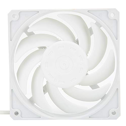 Bewinner 12 cm Silent Cooling Fan, Geräuscharmer Fluin Dynamic Bearing Computerkühler, 12 V 800-3000 U/min Silent Metal Mesh Silent Lüfter für Desktop-Computer (Weiss) von Bewinner