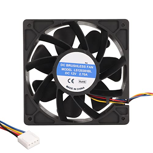 120 Mm X 120 Mm X 38 Mm 4-poliger Lüfter, 6000 U/min DC 12 V 2,7 A Computergehäuselüfter, FG Brushless PWM-Kühlgehäuselüfter für Computergehäuse von Bewinner