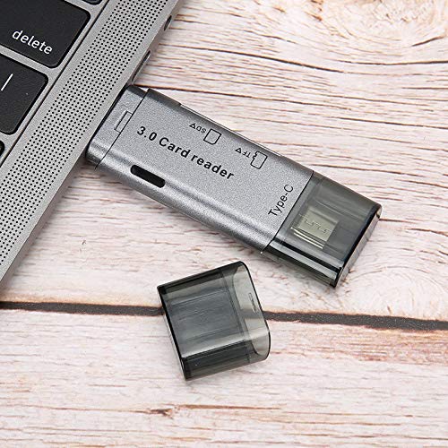 Bewinner 2 In 1 Speicherkartenleser, Typ C USB 3.0 Typ A Stecker Kartenleser Tragbar, Externer Hochgeschwindigkeits Kartenleser USB für/OS X/fürLinux, Multifunktionaler USB3.0 von Bewinner