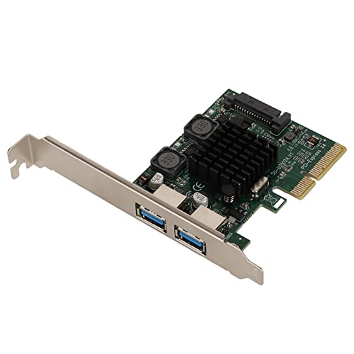 Bewinner 2 Ports PCIE USB 3.2-Erweiterungskarte, 10 Gbit/s USB3.2 Gen 2 PCIe-Karte, ASM3142-Chip, Unterstützt SATA-Netzteil, PCIE USB 3.2-Hub-Controller-Adapterkarte für Win XP, 7, 8, 10 von Bewinner