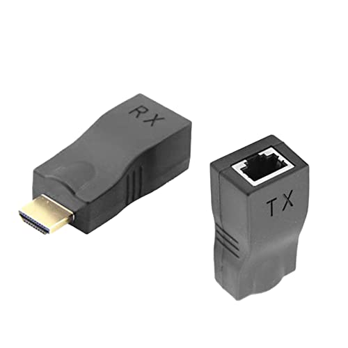 Bewinner 2 Stück HDMI-Extender, HDMI-zu-Ethernet-Netzwerkkonverter, Unterstützt 1080P Bis zu 30 M, 4Kx2K Bis zu 10 M, HDMI-zu-RJ45-Ethernet-Extender für HDTV, Projektor, PC von Bewinner