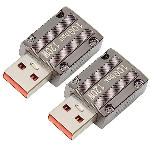 Bewinner 2 Stück USB 3.0-Stecker auf Typ-C-Buchse, 10 Gbit/s Hochgeschwindigkeitsübertragung, 120 W Schnellladung, 6 A Typ-C-auf-USB-Adapter für Laptop-PC-Powerbank von Bewinner