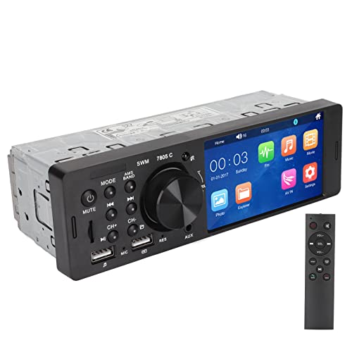 Bewinner 4,1 Zoll LCD Single DIN Autoradio Receiver, Dual USB Digital Multimedia Autoradio Receiver mit Fernbedienung, BT 4.0 Auto MP5 Player, Freisprechanruf mit Rückfahrbild Audiosystem von Bewinner