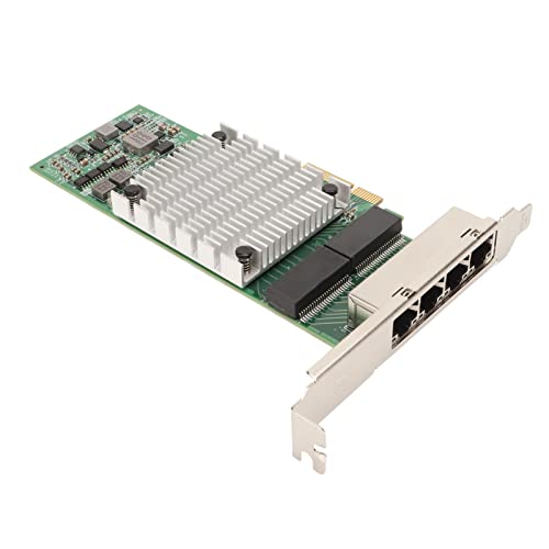 Bewinner 4-Port-Gigabit-PCIe-Netzwerkadapter, 10/100/1000 Mbit/s RJ45-Ethernet-NIC-Karte, PCIEx4-WLAN-Karte LAN-Controller für Desktop-Computer von Bewinner