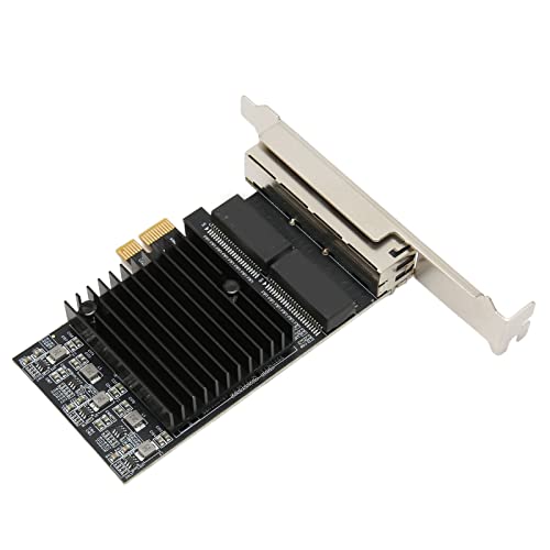 Bewinner 4-Port-PCIe-Gigabit-Netzwerkkarte, PCI-Express-Ethernet-Adapter, 10 100 1000 Mbit/s RJ45-LAN-Adapter-Konverter für Desktop-PC von Bewinner