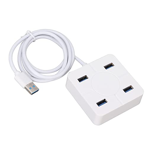 4-Port USB 2.0 Hub, 300 MB/S Ultra-Slim Daten USB-Hub mit 2 M Verlängerungskabel, Tragbarer Desktop-USB-Splitter für Externe Festplatten von Bewinner