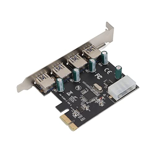 Bewinner 4 Ports PCI-E zu USB 3.0 Erweiterungskarte, 5 Gbps Stabile Übertragung, PCIE USB 3.0 Kartenadapter, PCI-E USB 3.0 Hub Controller Adapter für Desktop Kompatibel mit PCIE X1, X4, von Bewinner