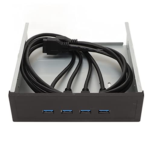 Bewinner 4 Ports USB 3.0 Front Panel Hub, 5,25 Zoll Optisches Laufwerk Panel USB zu Motherboard, 19 Poliges Anschlusskabel für Desktop PC Gehäuse, für 11, 10, 8.1, 8, 7 für Vista für XP von Bewinner