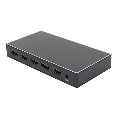 Bewinner 4 in 1 Out HDMI Switcher Hub Selector Box, 4K 60FPS HDMI Konverter mit Fernbedienung, 6Gbps HDMI Splitter für PS4, TV, Computer(Schwarz) von Bewinner