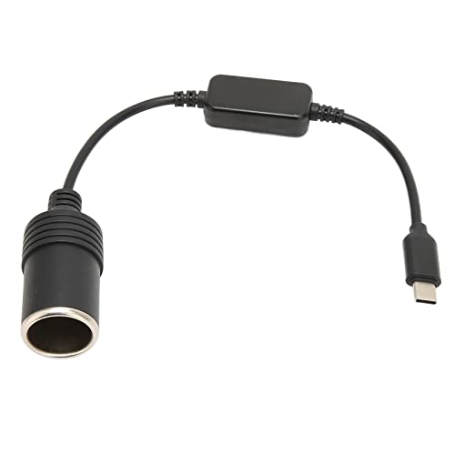 Bewinner 5V USB C Stecker auf 12V Auto Zigarettenanzünder Buchse Netzteil Konverter, USB auf 12V DC Adapter für Autofahren Recorder Elektronisches Hundeautoladegerät von Bewinner