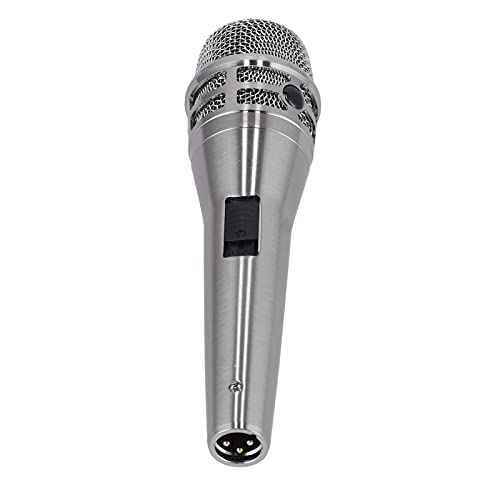 Bewinner 6.5 Universal-Wired-Mikrofon, Dynamisches Handmikrofon mit Nierencharakteristik, HiFi-Karaoke-Mikrofon für Karaoke-Singen zu Hause, Bühnensprache Im Freien (Silber) von Bewinner