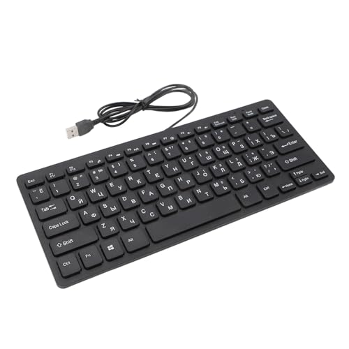 78-Tasten-Ultra-Slim-Sprachtastatur, Universelle Kompakte Tastatur mit Ergonomischer Taste, Kabelgebundene USB-Computertastatur für Mehrere Geräte für Computer-Desktop-PCs von Bewinner