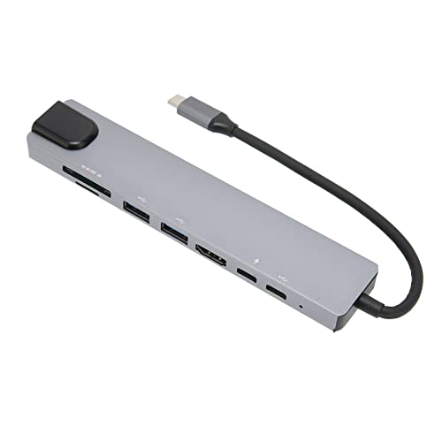 Bewinner 8 in 1 USB C Dockingstation 5 Gbit/s USB C Hub Multiport Adapter mit/USB/USB C/RJ45/SD/TF für Typ C Laptops und Andere Typ C Geräte von Bewinner