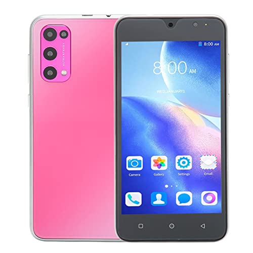 Bewinner Android 10 Entsperrtes Smartphone, 5,45-Zoll-FHD-Bildschirm, Entsperrtes Dual-SIM-Handy, 3G-Prepaid-Smartphone, 2 GB RAM, 16 GB ROM, Vorderseite 5 MP, Rückseite 8 MP, 3000-mAh-Akku(rosa) von Bewinner