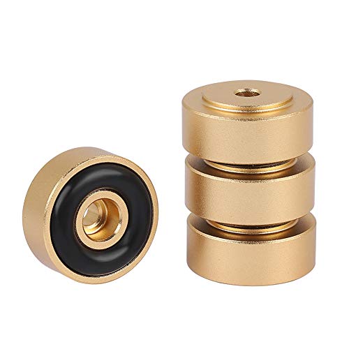 Bewinner Audio Verstärkerfüße, 4PCS 20 * 8mm Aluminium Füße für CD-Player Audio-Lautsprecher Absorbieren Schock Verstärker Pads Füße Audio-Lautsprecher Anti Vibration Füße Pad Stand(Gold) von Bewinner