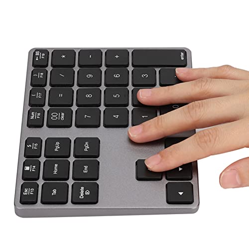 Bewinner BT308 Wireless Number Pads, BT 5.0 Numeric Keypad 35 Keys Portable Financial Accounting Number Keyboard Extensions, Ultra Slim Numpad for Laptop, Desktop, PC (Eisengrau) von Bewinner