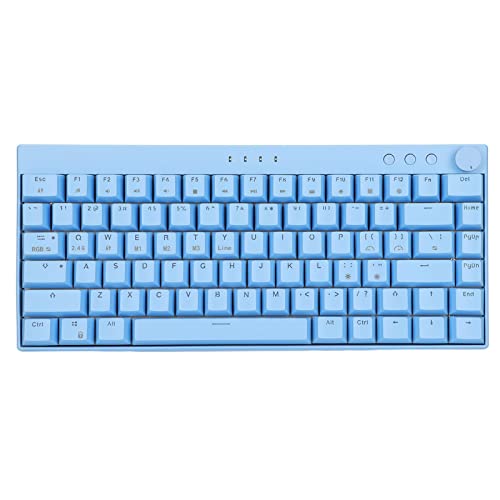 Bewinner Blaue Mechanische Tastatur, Langlebig, Hohe Kompatibilität, Kabelgebunden und Kabellos, 82 Tasten, DREI-Modus-Tastatur mit RGB-Licht, Kompatibel für OS (11) von Bewinner
