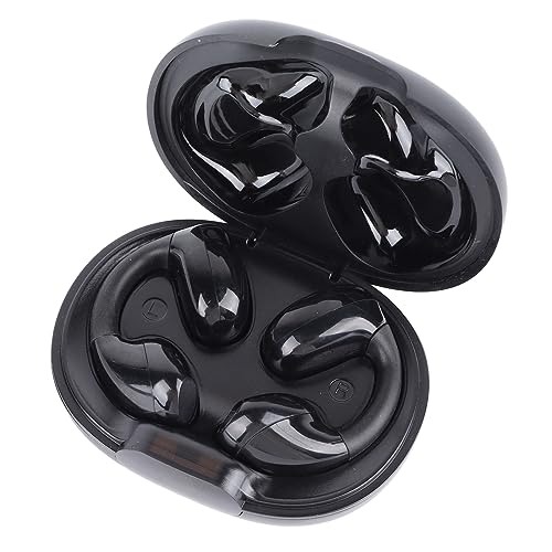 Bewinner Clip-on-Bluetooth 5.3-Kopfhörer, Open-Ear-Kopfhörer mit Touch-Steuerung, HiFi-Stereo-Knochenleitungs-Ohrhörer für Outdoor-Sport, Laufen, Radfahren, Wandern, Schwarz (Black) von Bewinner